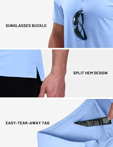 MIER Polo Shirts for Men Short Sleeve Dry Fit Performance Golf Tennis Active Collared Shirts, UPF 50+ Sun Protection4