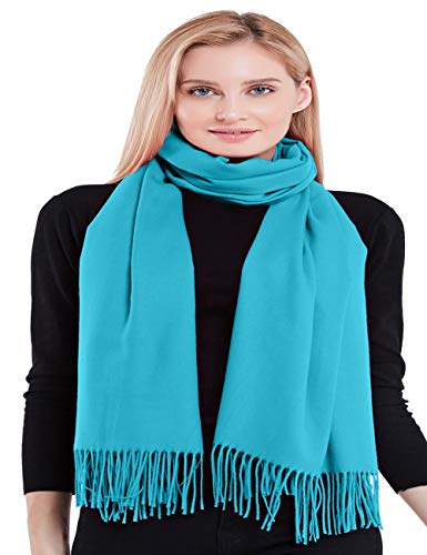 CJ Apparel Turquoise 100% Cashmere Shawl Pashmina Scarf Wrap Stole Head Wrap Hand Made in Nepal New4