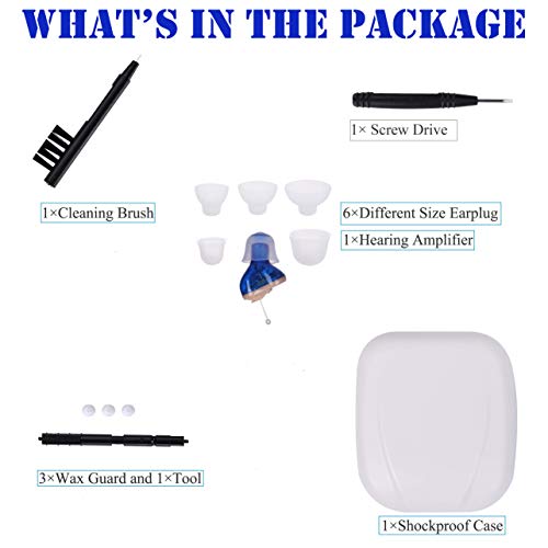 Hearing Amplifier For Seniors Adults Noise-Cancelling - Ear Amplifier Invisible Voice Sound Amplifiers Elderly Listening Assistance Device Hearing Aid Cleaning Tools Included For Left Ear #TOP5