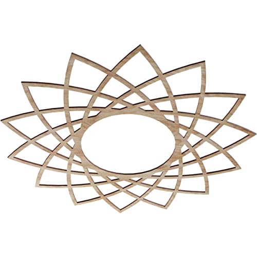 Image of Ekena Millwork 34 inchOD x 13 1 /8 inchID x 1 /4 inchT Eleanor Wood Fretwork Pierced Ceiling Medallion, Red Oak