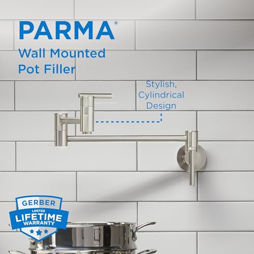 Danze D205058SS Parma Wall Mount Pot Filler, Stainless Steel by Gerber - Image 2