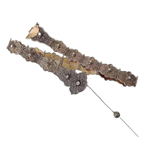 Blingbling Waist Belt Stylish Carved Floral Chain Elaborate Belly For Wedding Festival Outfit