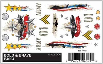 PineCar Bold & Brave Dry Transfer PINP4024 by Pinecar