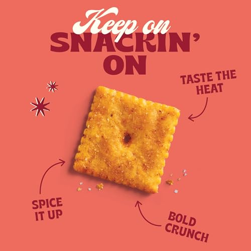 Image of Back to Nature Hot & Spicy Cheezy Crackers Squares, Plant Based Snack, 1pk | No Dairy Added Cheese Cracker Squares, Plant Based, Non GMO No High Fructose Corn Syrup No Artificials, Wholesome Snacks 5oz