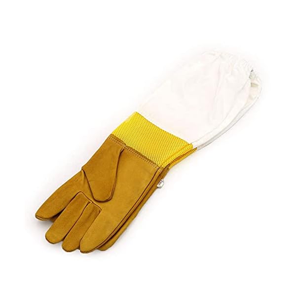 Ying Imker-Handschuhe, große Imkerschutzhandschuhe für Männer und Frauen, mit belüfteten Ärmeln, goldfarben – Bild 4