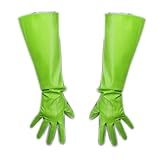 [LAQWARM] レディース ロングレザーガントレットグローブ 20インチ フェイクラムスキン ストレッチ コスプレ ダンスコスチューム パーティー用 (アップルグリーン)