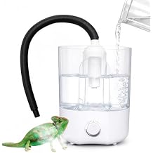 4L Reptile Humidifier Fogger for Reptiles Tank, 1 Gallon Top fill Reptile Mister with Extended Hose, Adjustable Fog Volume, Ideal for Chameleon, Snakes, Tortoises, Amphibians, Terrariums
