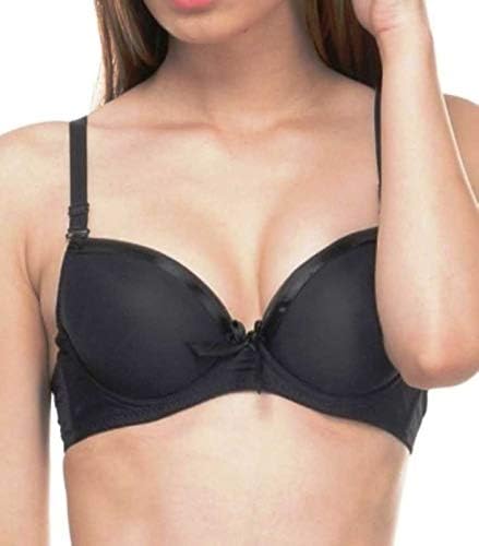 Image of Brachy Women's Padded Underwired Push up Bra BCA PULN02A 28B Deep Black