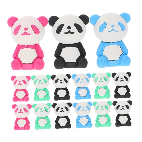 WEKAMOS 16個 可愛いパンダデザイン消しゴム 学習用 向け文房具 素材使用 環境に優しい丈夫な消しやすい筆用 おもちゃや工作 ランダムカラー