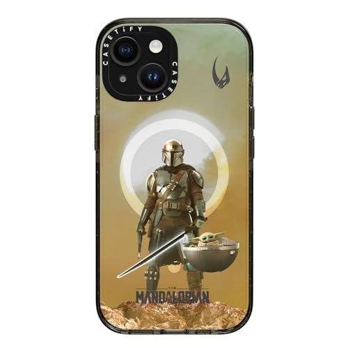 Coque iPhone 15 CASETiFY Impact Mandalorian Noir Transparent compatible MagSafe