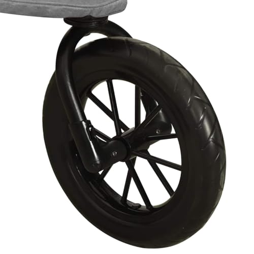 8. Bild von vidaXL Kinderwagen mit Verdeck Korb Einhand-Klappsystem Kinder Baby Buggy Kinderbuggy Kindersportwagen Reisebuggy Sportwagen Hellgrau Stahl