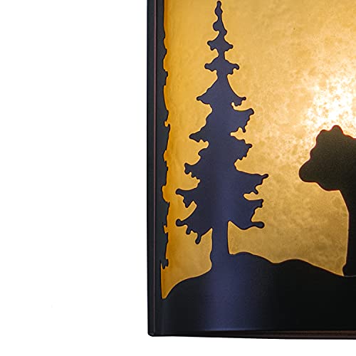 Vaxcel Bozeman 1 Light Bronze Rustic Bear Tree Indoor Outdoor Flush Wall Sconce #TOP3
