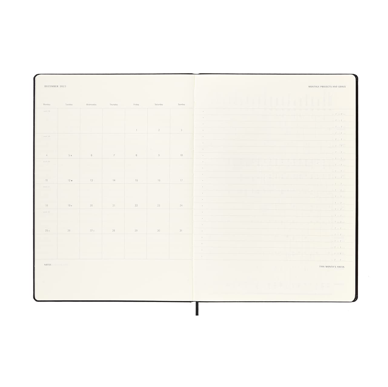Moleskine Professioneller Wochenplaner 2023, 12-Monats-Wochenkalender mit Vertikalem Layout, Planer mit Stundenaufteilung, Hardcover, Format A4 21 x 29,7 cm, Farbe Schwarz