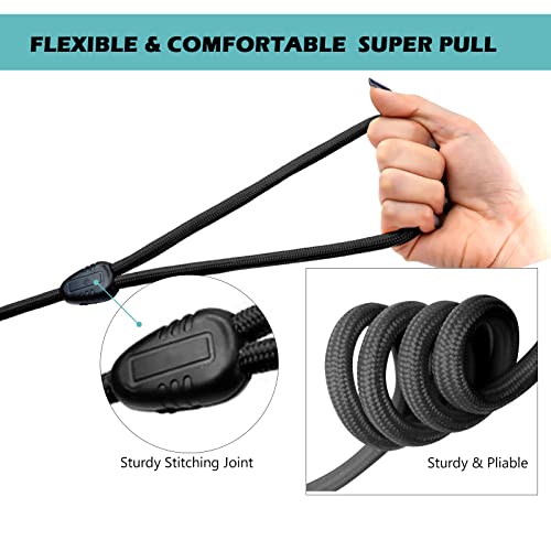 Pheo Care Dog Training Leash,Long Lead With Padded Foam Handle & Metal Hook,Threads Tracking Check Leashes For Small Medium Large Heavy Duty Dogs,Camping,Agility Training,Walking,Play (Black, 16Ft) #TOP3