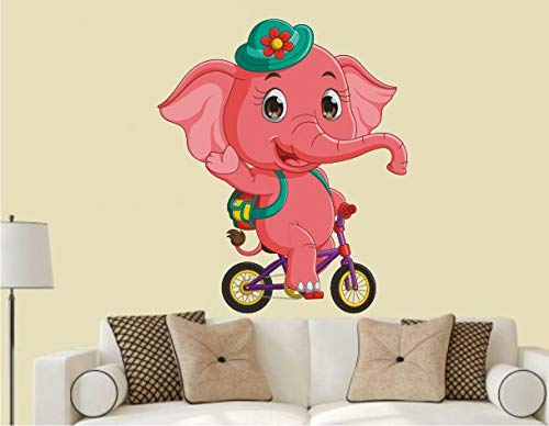 Heaven Decors Cartoon Elephant for Kids Room Wall Sticker (Ideal Size on Wall: 47 cm x 55 cm),Multicolour (B08XNFXNC9) Amazon Price History, Amazon Price Tracker