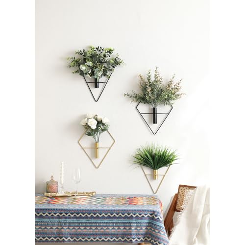Vase mural Pretty Jolly style ferme en métal avec eucalyptus synthétique suspendu - 4