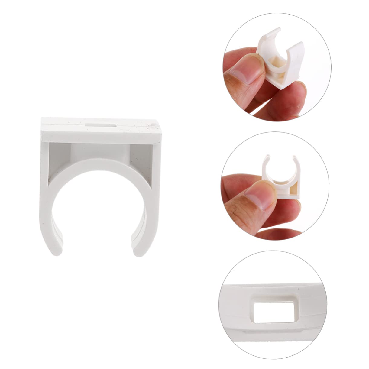 Collier de Serrage en U Pvc Blanc pour Tuyau, Lot de 200 Pièces