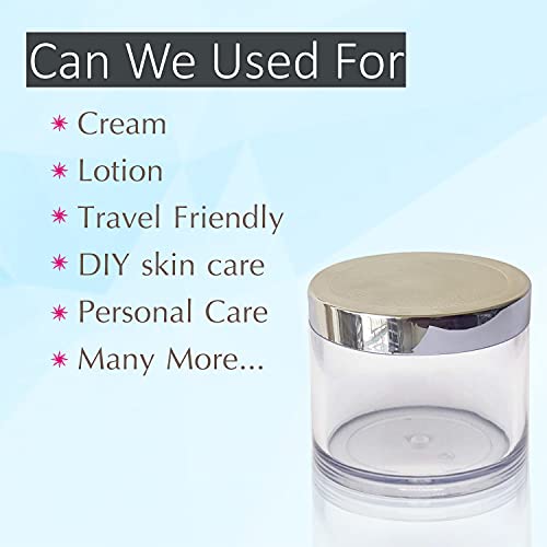 Image of Zenvista Empty Acrylic Jars - Small Containers for Cosmetics, Lip Balm - Transparent With Silver Cap - 100 gm (Pack of 3)
