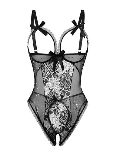 Image of Avidlove Women One Piece Lingerie Sexy Lace Babydoll Mini Bodysuit