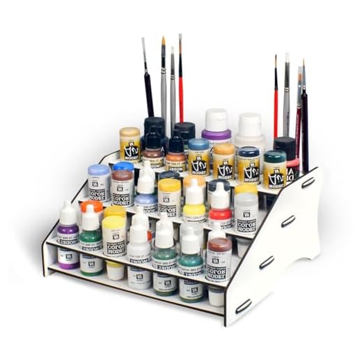 Paint Station Pinturas Vallejo, Organizador pinturas acrilicas y pinceles para Mesa de Trabajo, pintar Miniaturas, Modelismo, Warhammer, Warhammer 40k, Maquetas