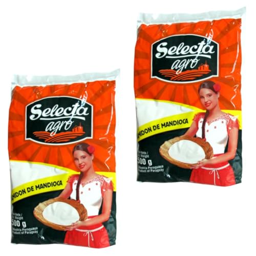 Almidón de Yuca Selecta Agro 500 g x 2 Bolsas (1 kg) | Almidón de Mandioca Natural | Sin Gluten | Ideal para Pan de Queso, Tapioca, Repostería y Espesante para Salsas