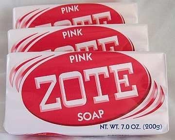 Zote Barra de jabón para lavandería - Quitamanchas - Cebo para bagre - Rosa 3 barras - 7 oz (200 g) cada una