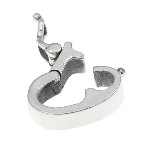 Silver925 バチカン MK2 二重ロック クリッカー ペンダント横向き防止 刻印内側ver パーツ リング 通す シルバーパーツ 取り外し ペンダントパーツ シルバー925製 銀 アクセサリー スターリングシルバー SILVER 刻印あり (燻し加