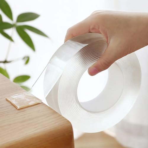 Double Sided Tape Heavy Duty Nano Tape Strong Sticky Extra Large (6.0m*2cm*2mm) Removable Mounting elf Tape Clear Multipurpose Wall Decor Adhesive for Poster Picture Hanging Carpet Photos