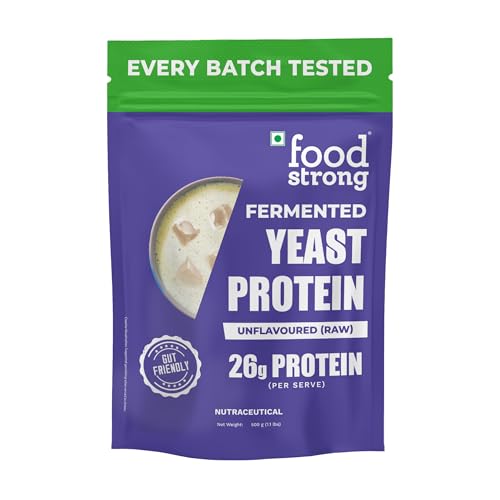 Image of Foodstrong Fermented Yeast Protein - Unflavoured | 26g Complete Plant Protein with Probiotics, Digestive Enzymes, & Indian Herbs | Vegan | No Sugar | 500g