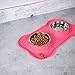 INTERNET'S BEST Bone Dog Bowl Set - Double Stainless Steel Food and Water Bowls with Non-Slip Silicone Stand - No Spill Pet Feeding Station - Durable Dog Dish Holder Set - Small, Pink