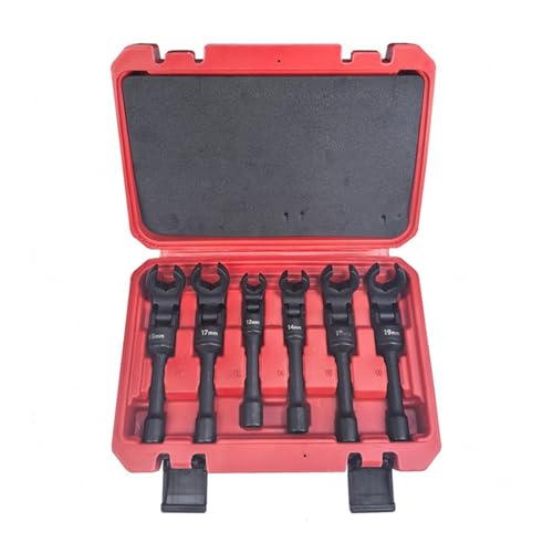 THINCAN 6Piece Heavy Dutys Open End Wrench with Flexible Head Rotation Durability Alloy Pipe Removal Socket Wrench for Repair Swivels Head Set - Image 3