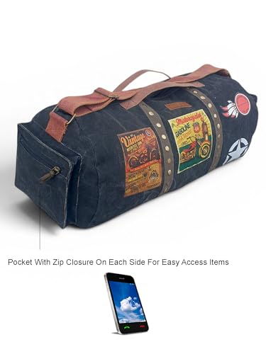 Image of The House of Tara Canvas Travel Duffle Bag 25 litres | Sports Duffel | for Men and Women | Adjustable Broad Strap | Gym Bag | Airline Carry On Luggage | Quick Access Pockets