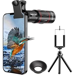 Evil Eye 18X Telephoto Lens, HD Telephoto Mobile Cell Phone Lens with Tripod, BAK4 Prism/FMC Lens, Lens Attachment for Android & iPhone, Samsung and Most Smartphone