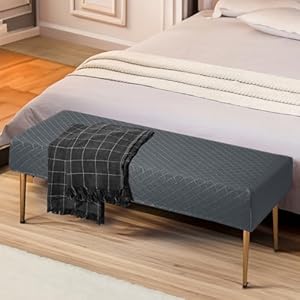   Bench-Cover-Stretch-Jacquard-Bench-Covers-for-Dining-Room-Anti-Dust-Removable-Bench-Slipcover-Washable-Bench-Seat-Protector-Cover-for-Living-Room-Bedroom-Bench-Cover-Jacquard-1-Dark-Grey