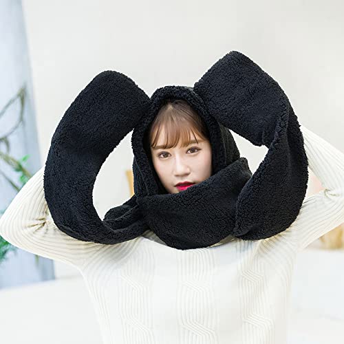 Super Soft Fleece Women’s Hooded Scarf & Hat W/Glove Pockets4