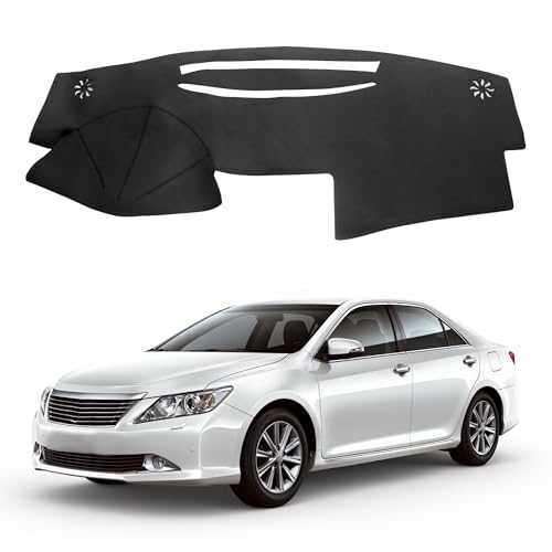 Lantiverse Leather Dashboard Cover Compatible with Toyota Camry XV40 2007-2011 PU Leather Dash Mat Easy Clean UV Protection No Glare Interior Accessory