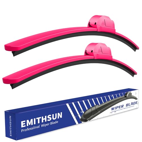 Image of OEM QUALITY 24 inch + 19 inch Premium All-Seasons Durable Stable And Quiet Rose Red Windshield Wiper Blades (Set of 2)