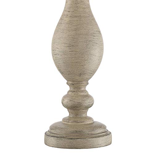 Regency Hill Serena Traditional Country Cottage Table Lamps 27 1/2" Tall Set Of 2 Beige Gray Turned Vase Black Faux Silk Drum Shade For Bedroom Living Room House Bedside Nightstand Office #TOP6