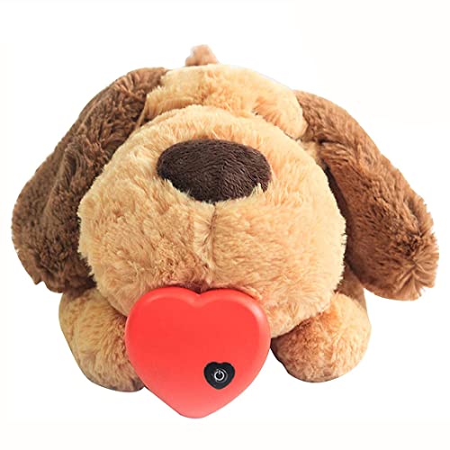 Juguete de peluche para cachorros, con latidos del corazón y bolsa de calentamiento, apto para microondas, juguete para entrenamiento de cachorros, juguete para alivio de la ansiedad para dormir