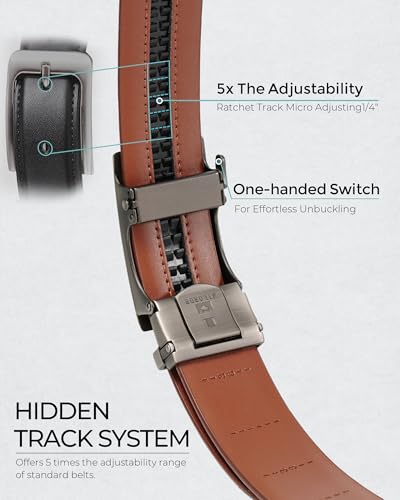 Image of MILORDE Men's Leather Ratchet Belt - 35mm - Customizable Fit
