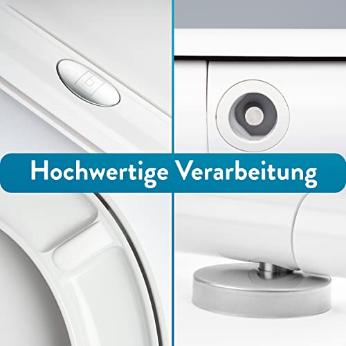 Benkstein® Toilettendeckel mit Absenkautomatik oval weiß – antibakterieller WC Sitz – Quick-Release zur einfachen Reinigung – einfache Montage – Urea-Duroplast – abnehmbar – bis 150 kg belastbar