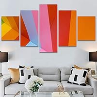 SIGNWIN 5 Panel Canvas Wall Art Geometrical Patterns for Home Decorations Ready to Hang - 60