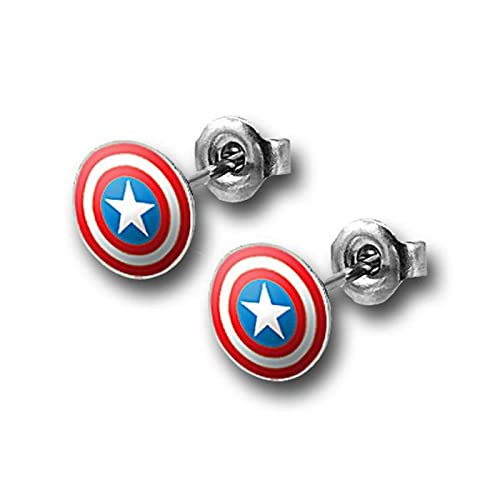 Captain America Shield Stud Earrings
