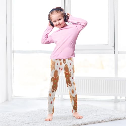 Toddler Girls Leggings Printed Yoga Pants Leggings Christmas Brown Gingerbread Man for Kids4