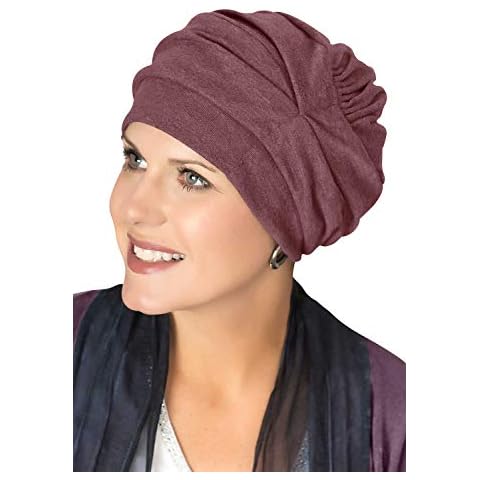 Headcovers Unlimited Trinity Turban-Caps for Women with Chemo Cancer Hair Loss Raisin Cover