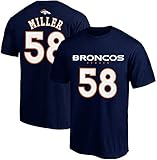 Outerstuff NFL Youth 8-20 Alternate Polyester Performance Mainliner Player Name and Number Jersey T-Shirt (Von Miller Denver Broncos Navy Alternate, 10-12)