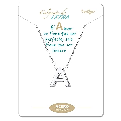 cotigo Collar Inicial Acero Inoxidable, Collar Mujer con Colgante...
