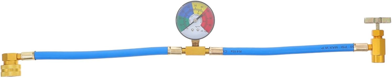 UKCOCO Recharge Hose with Gauge for Car Thread for American European Vehicles Durable Construction Easy to Use for Adding to Automotive Systems