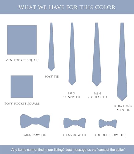 Image of Boy's Solid Tie with Pocket Square Set, Regular Necktie for Children and Kids, Self-Tied