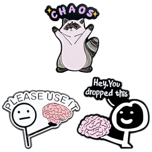 JAXICREY Anstecker Pin Enamel Pin Anstecker Brosche Pins Anstecknadeln Lustige Pins Hey You Dropped ThisPLEASE USE ITChaos zum Anstecken für Bags Taschen Alltag Arbeit Schule Partys Feiertage